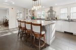 Perfect entertaining kitchen with lots of surfaces and cooking utensils 